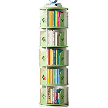 Imagem de AKALNNB Estante giratória de 3/4/5 andares, estante rotativa, prateleira de canto de chão, prateleira de armazenamento, criativa, estante giratória de 360°, quarto, sala de estar, Li