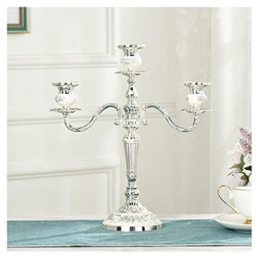 Imagem de Castiçal votivo de metal castiçal de mesa castiçal casamento igreja família decoração de férias decoração de sala de jantar
