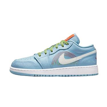 Imagem de Jordan 1 Low SE Stitch (GS) (Psychic Blue/Sail-Vivid Green, us_Footwear_Size_System, Big_Kid, Numeric, Medium, Numeric_7)