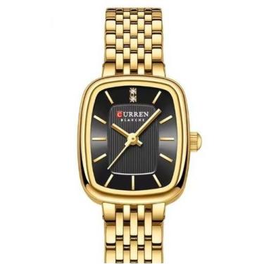 Imagem de Relógio Feminino Curren 9093 Dourado/Preto Quadrado
