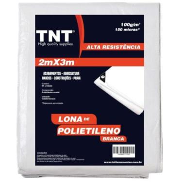 Imagem de Lona 2x3 Branca Forte Reforçada 150 Micras TNT para Piscina, Toldo, Co