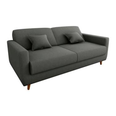 Imagem de Sofá Cama Emília 2 Lugares 190cm Azul Matrix, Suede Capuccino