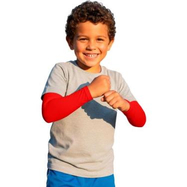 Imagem de Manguito Infantil Sport Fasty Proteção Uv Kids Com Elástico, Vermelho,