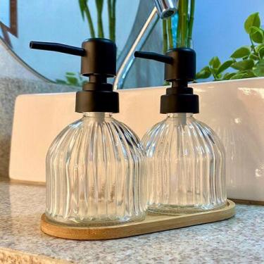 Imagem de Kit Lavabo Banheiro Porta Sabonete Líquido Bandeja Dispenser - PGB