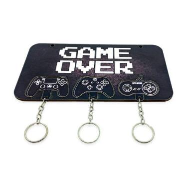 Imagem de Porta chaves game over com 3 chaveiros - Pomps Geek