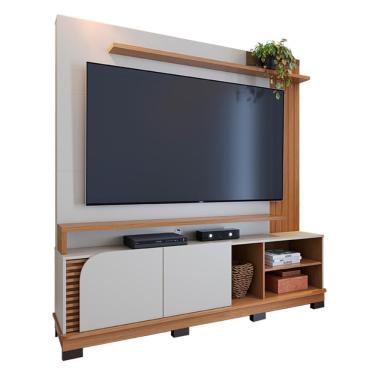 Imagem de Home Estante Rack Jurere 1800 Led Para Tv Até 75 Polegadas Off White Matte-freijo Off White Matte-freijo