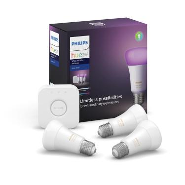 Imagem de Philips Hue Kit Casa Inteligente 3 Lâmpadas E27+Bridge 220V