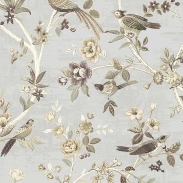 Imagem de Papel de Parede Thema Folhagem Cinza 28845