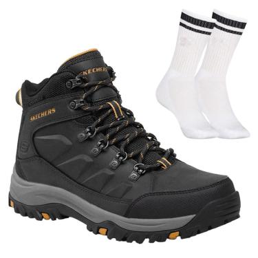 Imagem de Kit Bota Impermeável Skechers Relmet Daggett Masculina + Meia