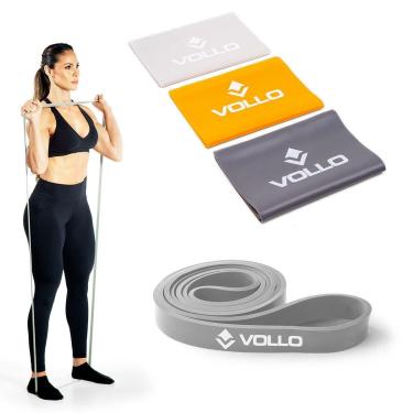 Imagem de Kit Faixas Elásticas 3 Intensidades + Super Band Leve Vollo-Unissex
