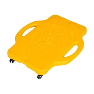 Imagem de Almencla Skate de piso para patinete esportivo, skate para crianças, jogo interno para crianças, skate para atividades de academia em porões, AMARELO