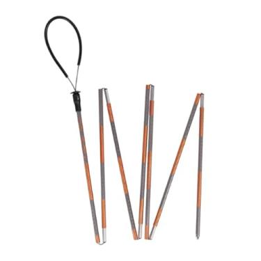 Imagem de KiBcsLic Sonda de 270 cm, bastão de dobrável, sonda de resgate de neve para prática de esqui cross-country, caminhada em Slackcountry, Cinza Alaranjado