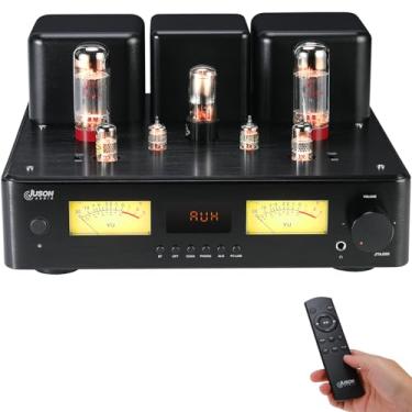 Imagem de Juson Audio JTA200 300W EL34 Amplificador de tubo HiFi de alta classe AB híbrido amplificador de tubo estéreo com BT 5.4 e remoto Phono Coax AUX Opt PC entrada USB fone de ouvido saída de subwoofer