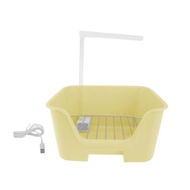 Imagem de KiBcsLic Chuveiro automático Bird com bomba USB, fácil instalação, acessórios compactos, banheira com circulação automática de água para periquitos e, Amarelo