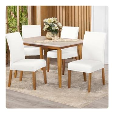 Imagem de Kit 4 Capas de Cadeira Malha Com Elástico (Branco)