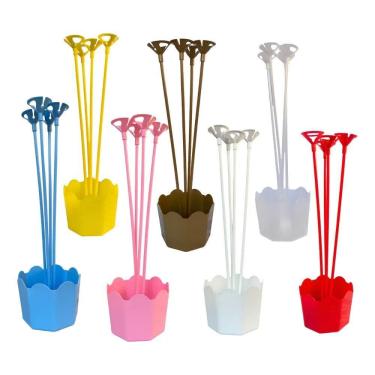 Imagem de Centro De Mesa Aniversário Cachepot Suporte Balão K Vermelho