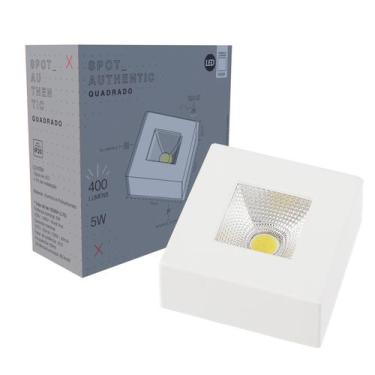 Imagem de Kit 4 Spot Led COB Quadrado Sobrepor 5w Branco Frio 6500K - Avant, SPO