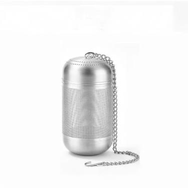 Imagem de Infusor de chá de aço inoxidável coadores de chá mais íngremes suporte de bola de chá de malha fina com gancho de corrente e difusores de sacos de filtro de lichá