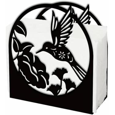 Imagem de Suporte de guardanapo para mesas dispensador de guardanapo de metal beija-flor para cozinha flor vintage suporte de lenços de pano rústico suportes de guardanapos para casa de fazenda restaurantes