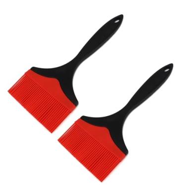 Imagem de Pincel de silicone para regar pastelaria – Pincel de silicone para grelhar, resistentes ao calor, molho de manteiga com óleo para cozinhar, assar, churrasco, pincel extra largo de 10 cm (2P)