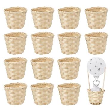 Imagem de PH PandaHall 16 cestas pequenas de tecido de madeira, mini cesta de tecido sem alças, mini cestas para lembrancinhas de centro de mesa, decoração de casa, presentes de mercearia de jardim de fadas
