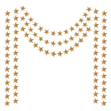 Imagem de 2 peças guirlanda estrela cor champanhe dupla face glitter papel guirlanda de Natal galáxia bandeira cintilante guirlanda de Natal decorações penduradas para chá de panela, festa de aniversário