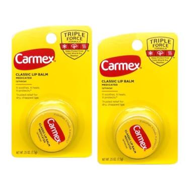 Imagem de Carmex Bálsamo Labial Clássico Com Medicamento, 0,25 Oz (Pacote 2)