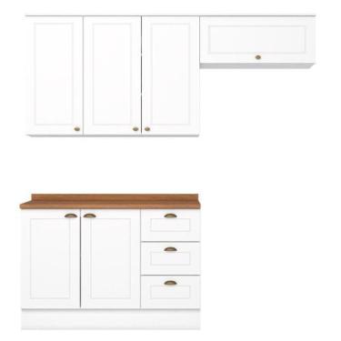 Imagem de Cozinha Modulada 4 Portas Balcao Tampo 200cm Nature Henn - MÓVEIS HENN