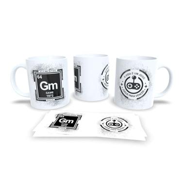 Imagem de Elementos Caneca de Cerâmica Geek, Design Nerd, Branca, 325ml, Coleção GK 1977 (15049)
