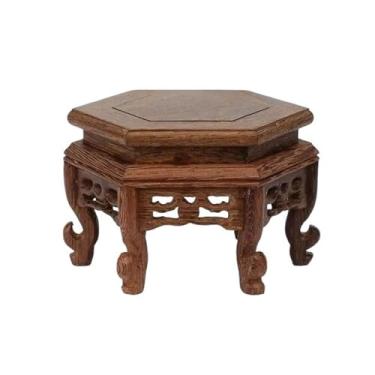 Imagem de suporte para bonsai Conjuntos de chá madeira, pedestal, estatueta, miniatura, suporte exposição, decoração para casa(Grande)