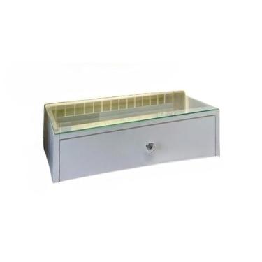 Imagem de Penteadeira De Vidro 90CM MDF Camarim Maquiagem (Puxador Diamante)