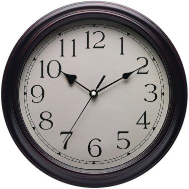 Imagem de Relógio de parede vintage elegante de madeira de 30 cm silencioso sem tique-taque