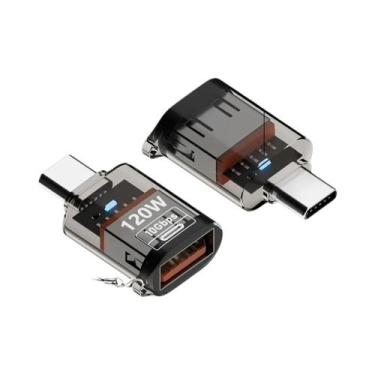 Imagem de Adaptador OTG USB Tipo C Para USB a 120W, Conector De Carregamento Ráp