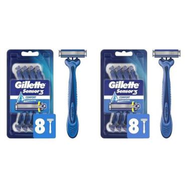 Imagem de Lâminas de barbear descartáveis Gillette Sensor3 Comfort para homens 8