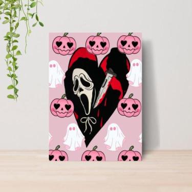 Imagem de Quadro Ghost Face Panico Terror A4  Placa MDF 02 - Lomi Art