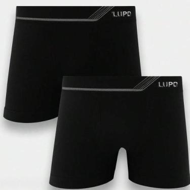 Imagem de Cueca Lupo Boxer Microfibra Sem Costura 436-088 C/2, Preto, Preto, P