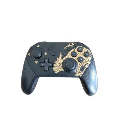 Imagem de Controle Compativel com Switch, Pro, Sem Fio, Vibração HD, Controle de Movimento, Funcionalidade Embutida (Preto e Dourado)