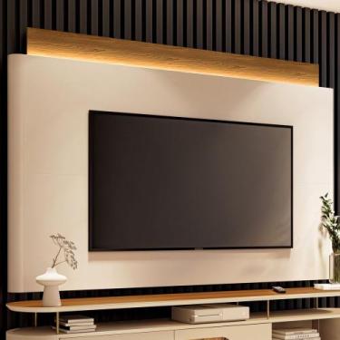 Imagem de Painel Para TV 85 Pol Orgânico Com LED 208cm Aslan B01 Off White Cinam