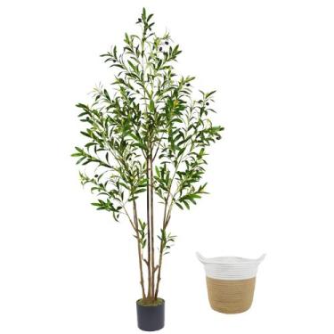 Imagem de Plantas térmicas artificiais de oliveiras de 180 cm com cesta interna 