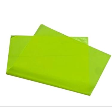 Imagem de Papel de seda 100 folhas, colorido 17,5 x 25 cm - Embalagem de roupas, embalagem de pipas (Verde Limão)