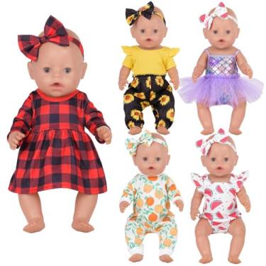 Imagem de sweet dolly Doll Clothes New Born Baby Doll Clothes, Rainbow Unicorn, Jumpsuit, Doll Accessories for 15 Inch 16 Inch 18 Inch Baby Dolls