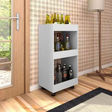 Imagem de Adega Multiuso Seul 03 Prateleiras Branco com Rodízios L06 - D'Rossi