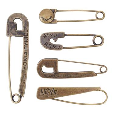 Imagem de arricraft 5 alfinetes de segurança extra grandes, 5 estilos de bronze antigo, alfinetes de segurança resistentes, broche vintage, suéter, clipe de xale, para cachecol, chapéu, suéter, saia, xaile