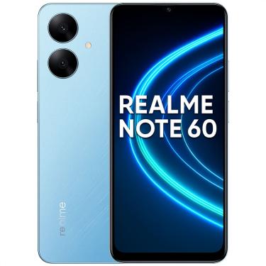 Imagem de Smartphone Celular Realme Note 60, 128GB, 4GB RAM, Android 14, Tela 6,74 90Hz, Câmera 32MP, Bateria 5000mAh, Dual SIM, Azul