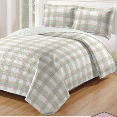 Imagem de Kit Cobre Leito Colcha Queen Boutik Dupla Face - Estampa 70 - 100% Poliéster