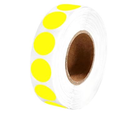 Imagem de 1000 adesivos redondos coloridos de 2,5 cm etiquetas de código pequeno para escritório, loja, quintal, venda, casa, sala de aula, marcação (amarelo, 2,5 cm)