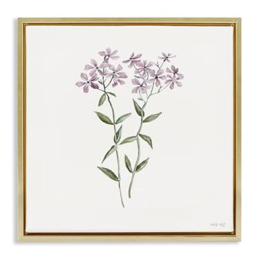 Imagem de Stupell Industries Arte de parede em tela flutuante marrom botânico roxo Phlox, design de Cindy Jacobs, 63 x 63 cm