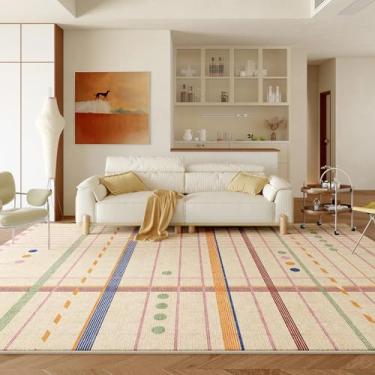 Imagem de Tapete de pelúcia para decoração de quarto, estilo moderno, para sala de estar, macio e fofo, tapete de pelúcia grosso para casa (180x280 cm/A)