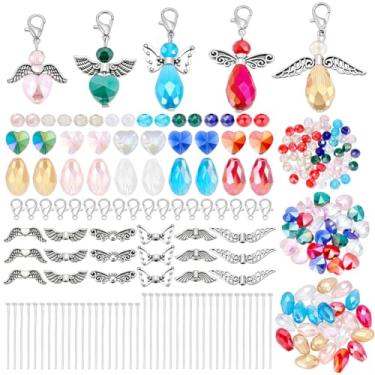 Imagem de PH PandaHall Kit de fabricação de pingentes de asa de anjo de 300 peças, acessórios para fazer pingentes de asa de anjo de metal, conjunto de berloques para brincos, colares, pulseiras, chaveiros