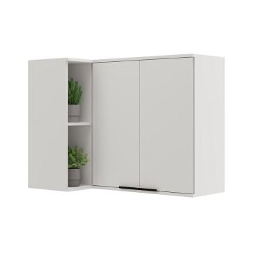 Imagem de Armário De Cozinha Modulado Alpha 2505 Canto Reto C- 2 Portas 94cm Branco - Carraro